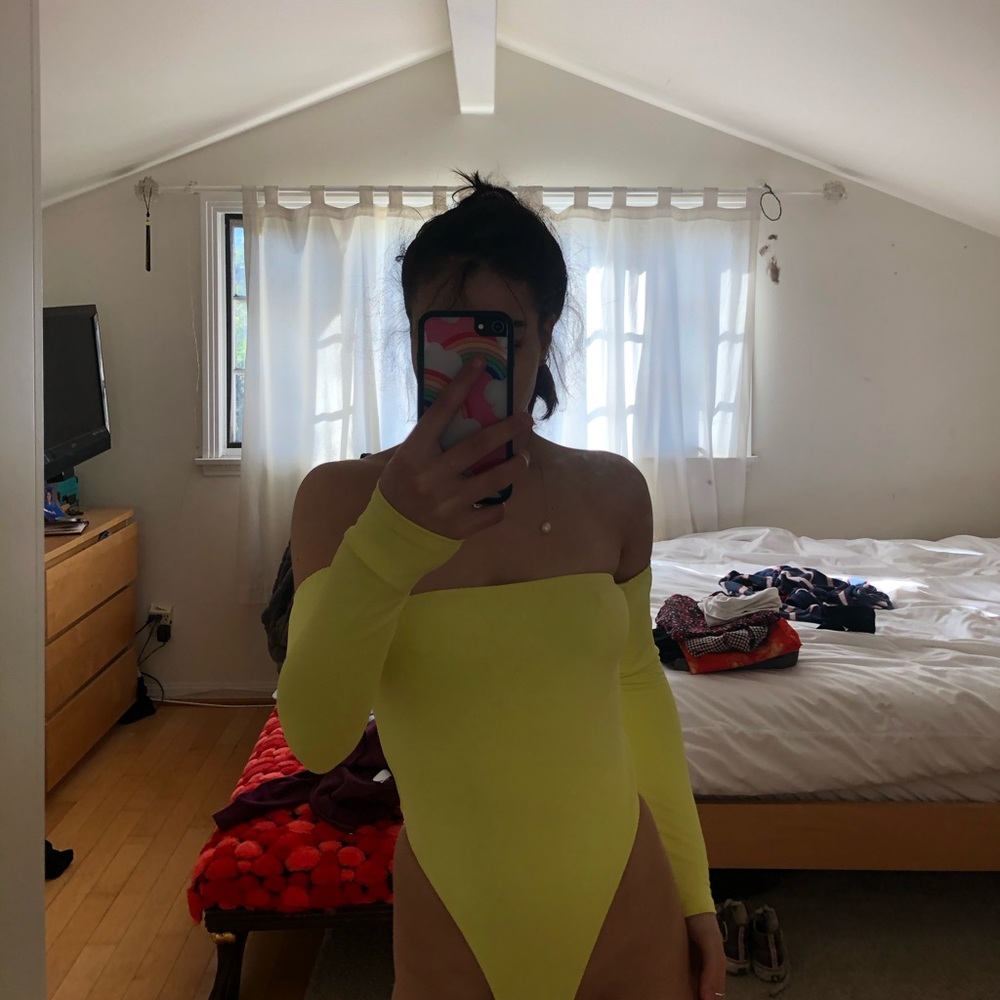 Yellow body suit